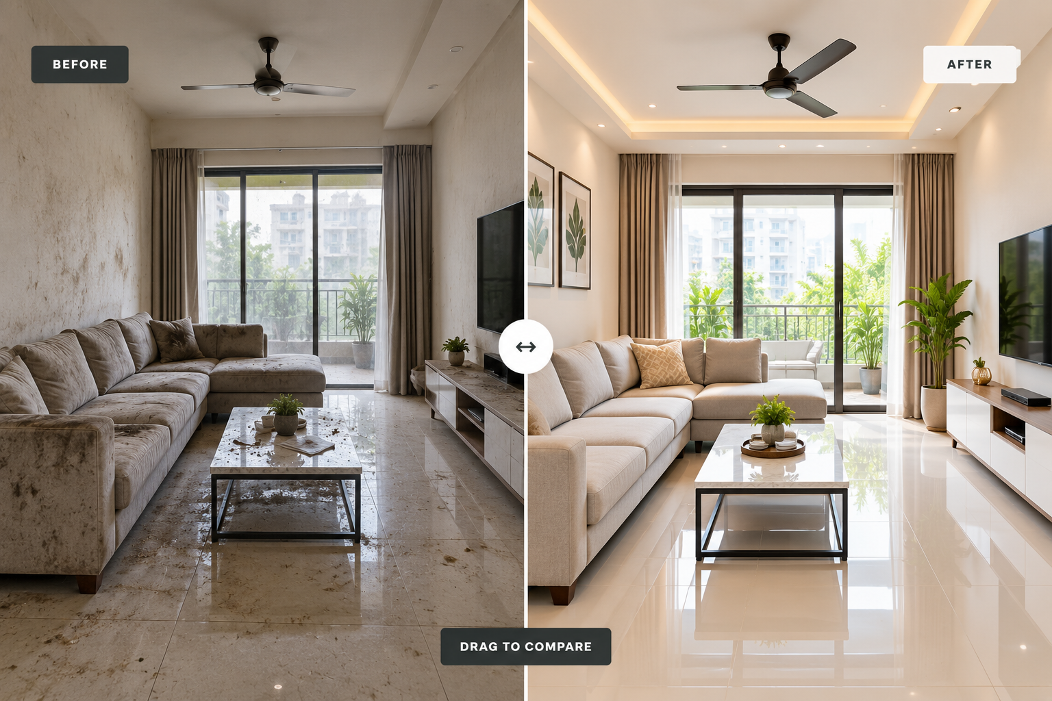 Home after professional cleaning by Fariya