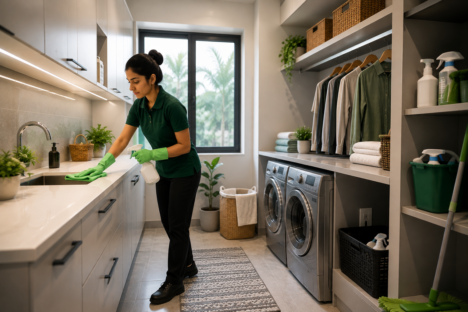 Professional utility area cleaning